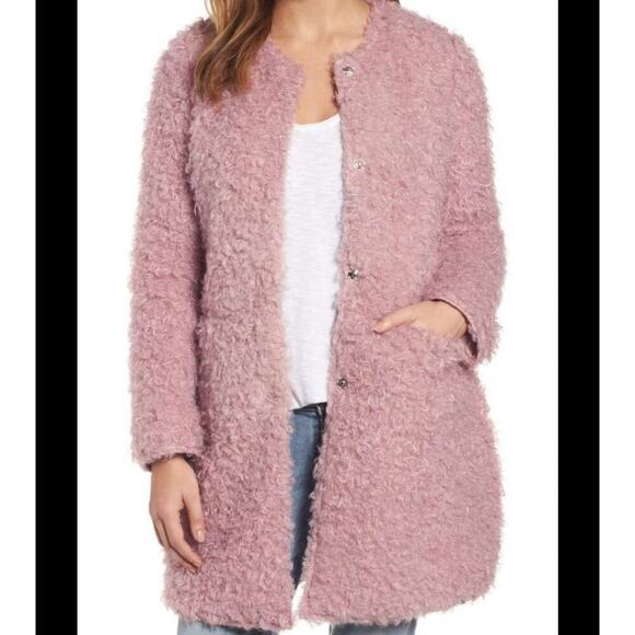 Via Spiga Jackets & Blazers - Via Spiga Reversible Curly Faux Fur Coat Lightweight reversible dusty pink curly